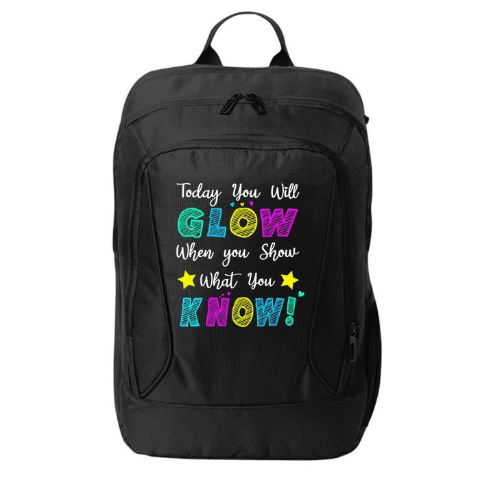 Funny Glow Teachers Testing Day When U Show What You Know City Backpack