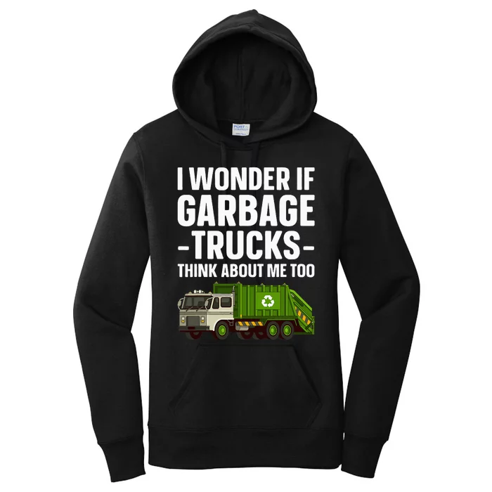 Funny Garbage Truck Art Trash Garbage Truck Women's Pullover Hoodie