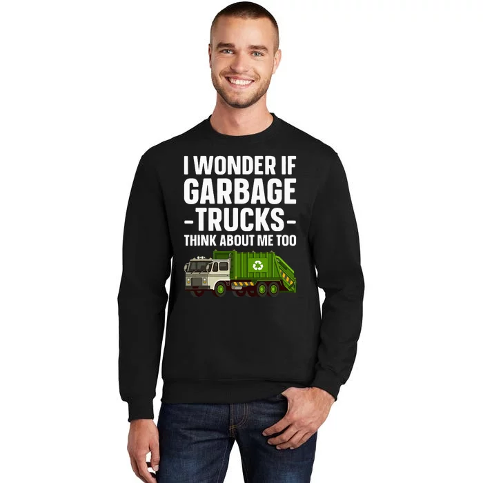 Funny Garbage Truck Art Trash Garbage Truck Tall Sweatshirt