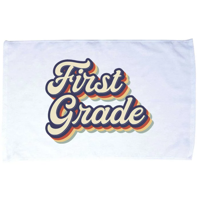 First Grade Teacher Retro Vintage 1st Grade Teacher Team Microfiber Hand Towel