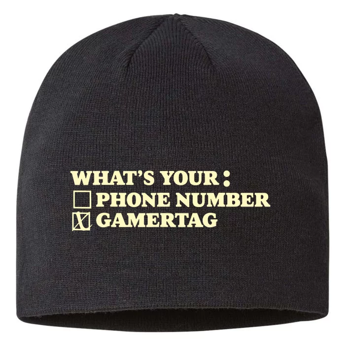 Funny Gamer Tag 8 1/2in Sustainable Knit Beanie