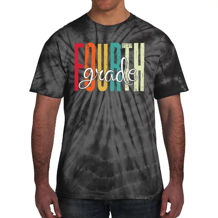 Fourth Grade Teacher Team Retro Vintage 4th Grade Squad Tie-Dye T-Shirt