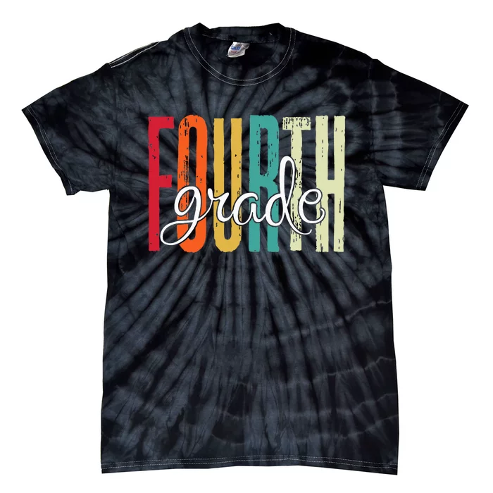 Fourth Grade Teacher Team Retro Vintage 4th Grade Squad Tie-Dye T-Shirt