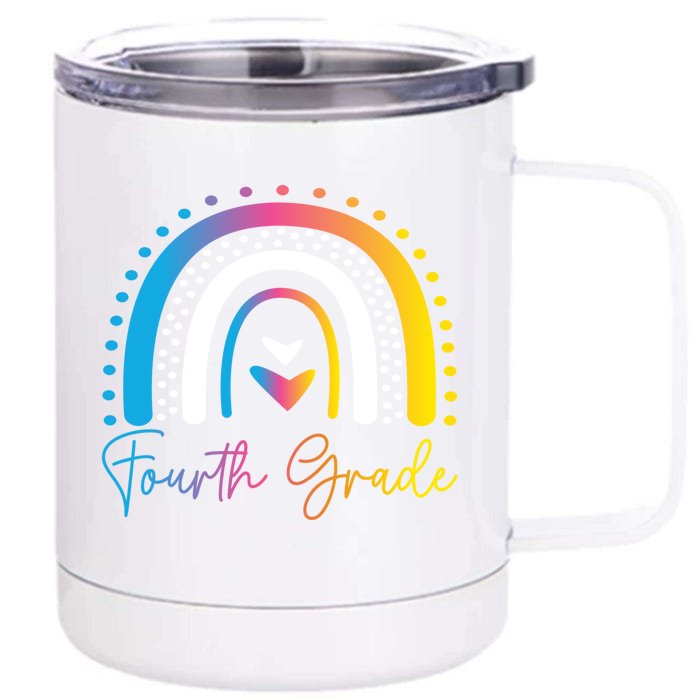 Fourth Grade Team 4Th Grade Team Fourth Grade Team Rainbow Gift Front & Back 12oz Stainless Steel Tumbler Cup