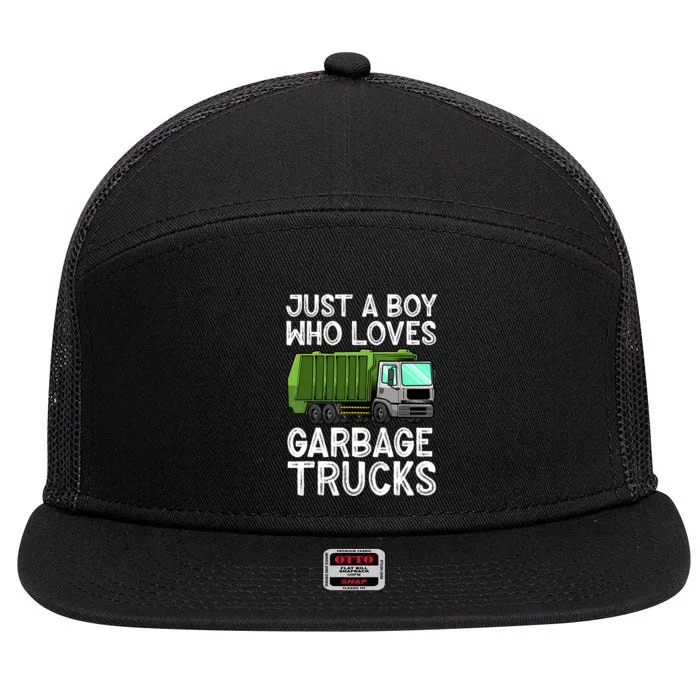 Funny Garbage Truck Design For Boy Trash Truck 7 Panel Mesh Trucker Snapback Hat