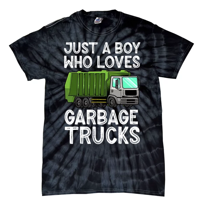 Funny Garbage Truck Design For Boy Trash Truck Tie-Dye T-Shirt