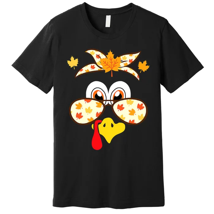 Funny Gobble Turkey Thanksgiving Face Costume Boys Girls Kid Premium T-Shirt