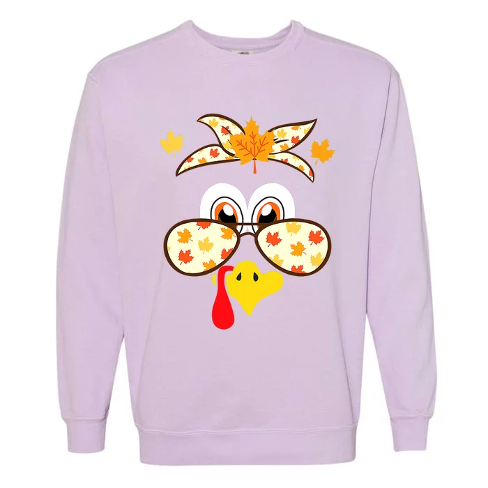 Funny Gobble Turkey Thanksgiving Face Costume Boys Girls Kid Garment-Dyed Sweatshirt