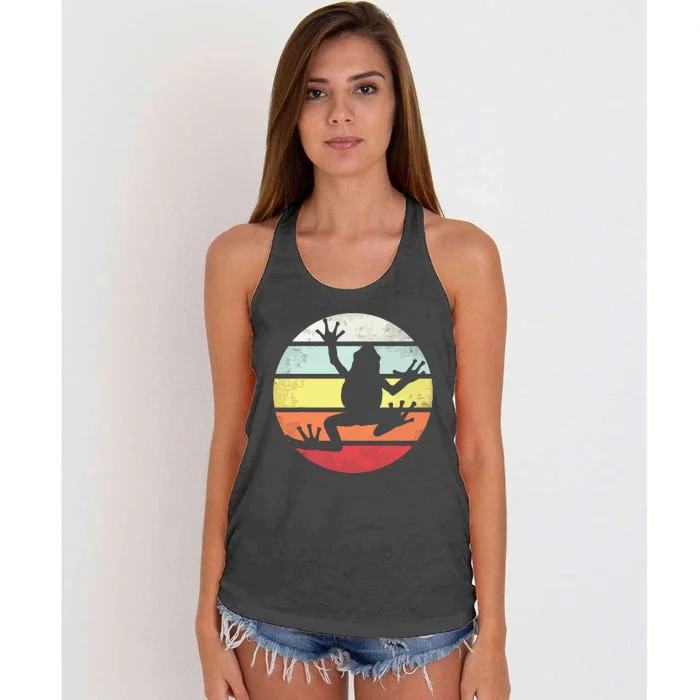 Funny Graphic Tree Frog Design Made With Love Women's Knotted Racerback Tank