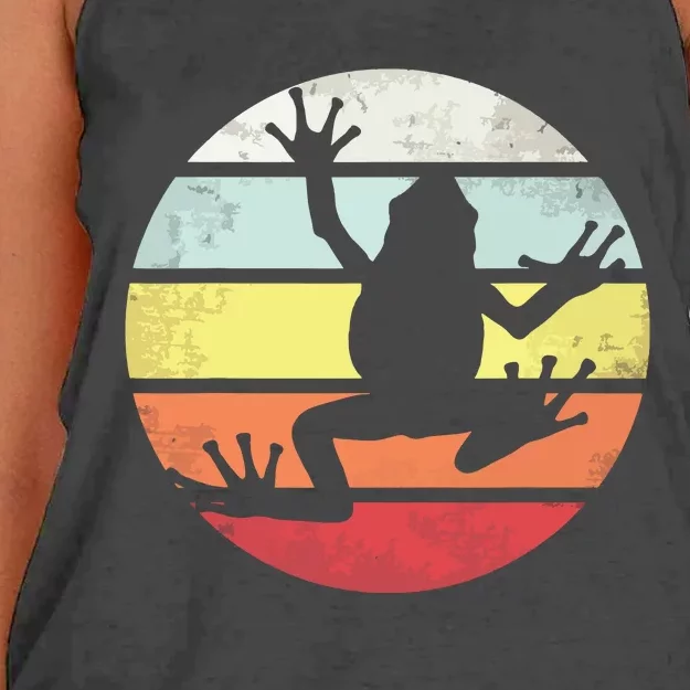 Funny Graphic Tree Frog Design Made With Love Women's Knotted Racerback Tank