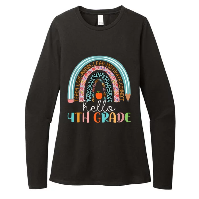 Fourth Grade Team Hello 4Th Grade Rainbow Teacher Gift Womens CVC Long Sleeve Shirt