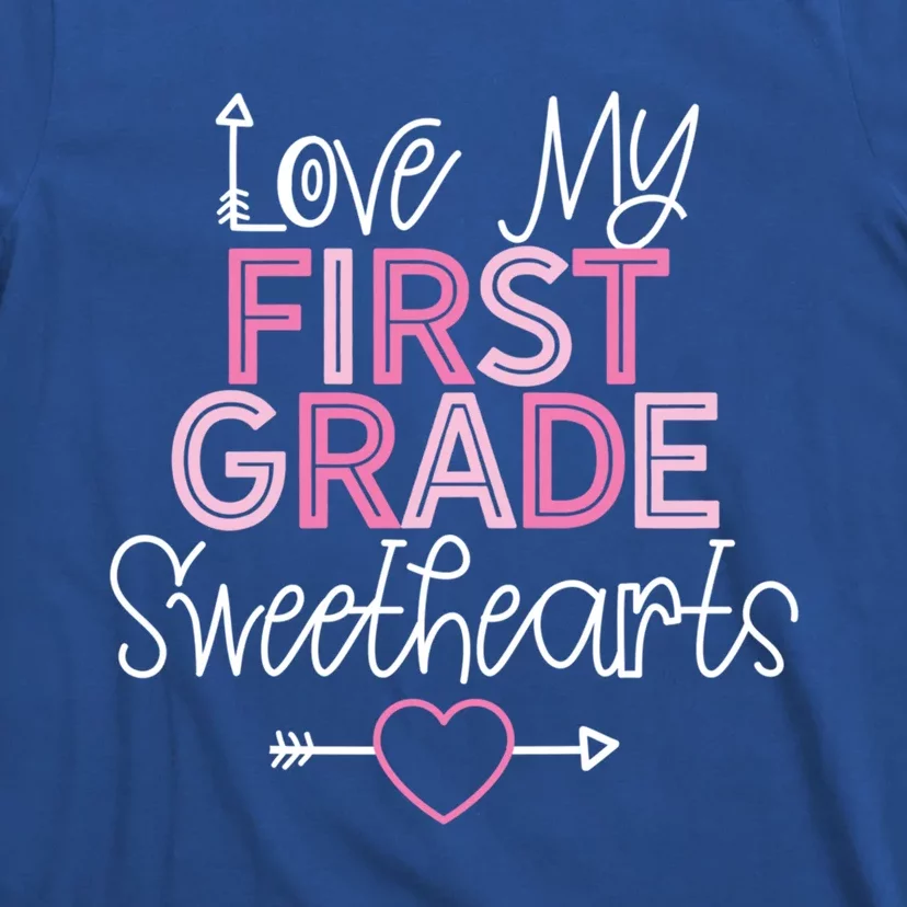 First Grade Teacher Valentines Day Cute Gift Love Sweethearts Gift T-Shirt