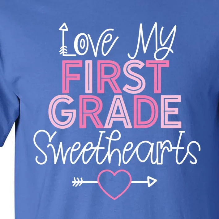 First Grade Teacher Valentines Day Cute Gift Love Sweethearts Gift Tall T-Shirt