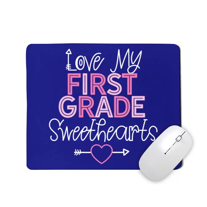 First Grade Teacher Valentines Day Cute Gift Love Sweethearts Gift Mousepad