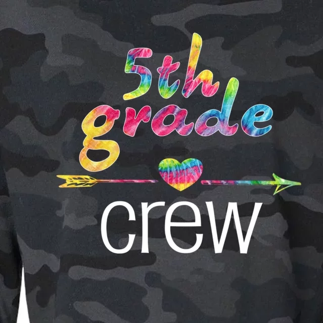 Fifth Grade Teacher Student Tye Dye 5Th Grade Crew School Funny Gift Cropped Pullover Crew