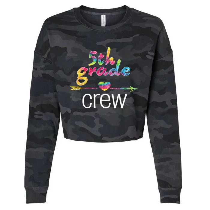 Fifth Grade Teacher Student Tye Dye 5Th Grade Crew School Funny Gift Cropped Pullover Crew