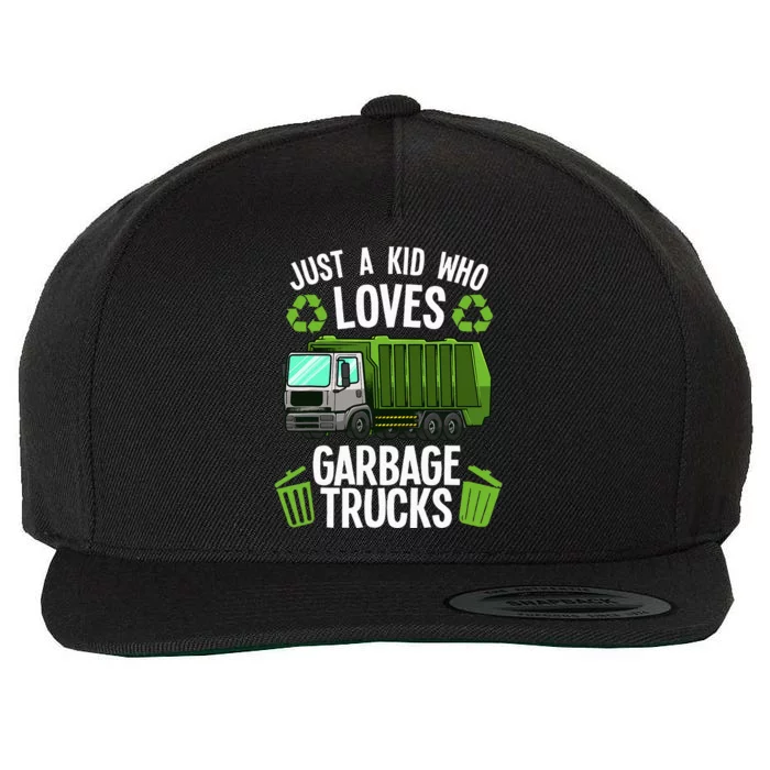 Funny Garbage Truck Art Trash Truck Wool Snapback Cap