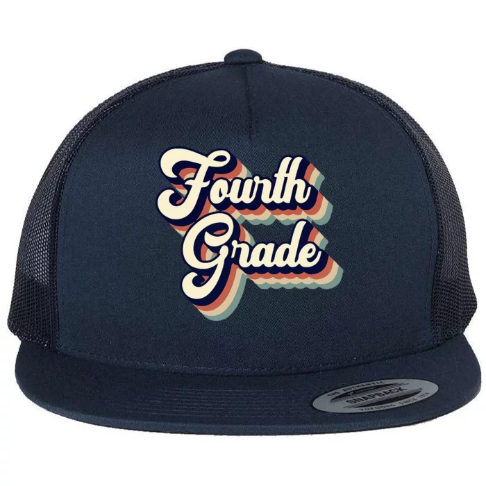 Fourth Grade Teacher Retro Vintage Flat Bill Trucker Hat