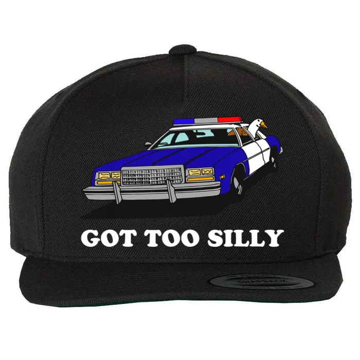 Funny Got Too Silly Goose Wool Snapback Cap