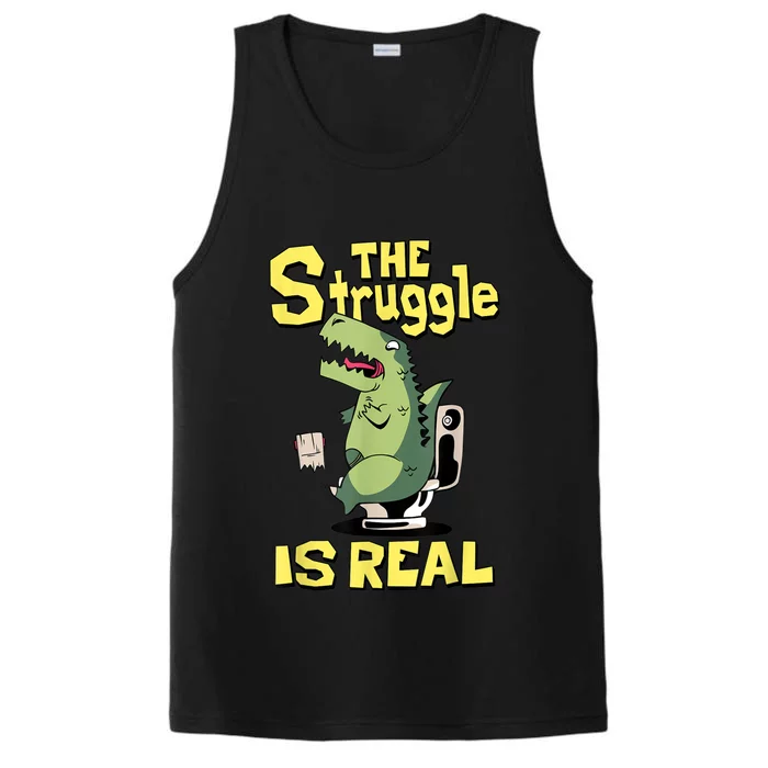 Funny Gift The Struggle Is Real Trex Gift Short Arm T Rex Funny Performance Tank