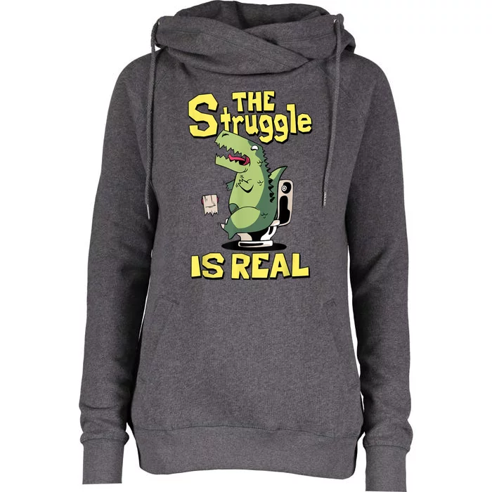 Funny Gift The Struggle Is Real Trex Gift Short Arm T Rex Funny Womens Funnel Neck Pullover Hood