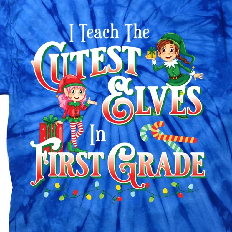 First Grade Teacher Christmas Gift Tie-Dye T-Shirt