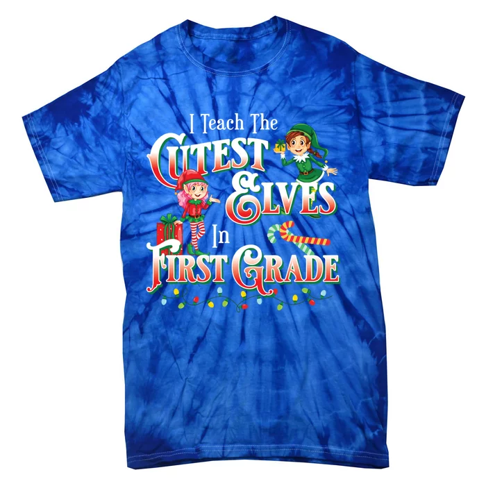 First Grade Teacher Christmas Gift Tie-Dye T-Shirt