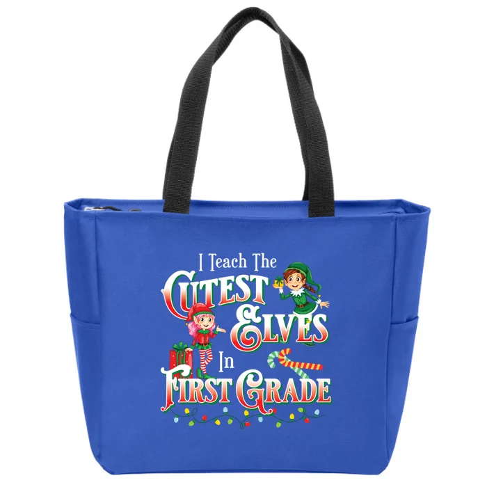 First Grade Teacher Christmas Gift Zip Tote Bag