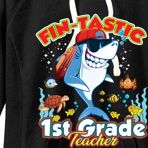 First Grade Teacher Shark Meaningful Gift Women's Fleece Hoodie