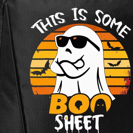 Funny Ghost This Is Some Boo Sheet horror Halloween Costume City Backpack