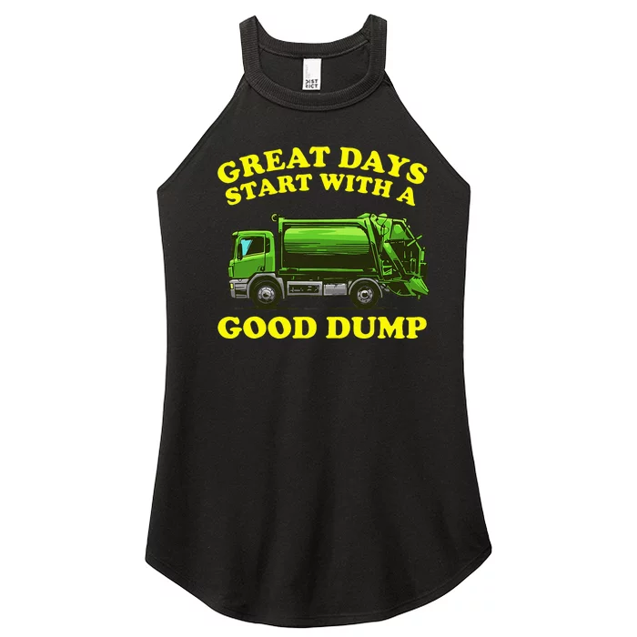 Funny Garbage Truck Design Kids Men Women Dump Trash Trucks Women’s Perfect Tri Rocker Tank