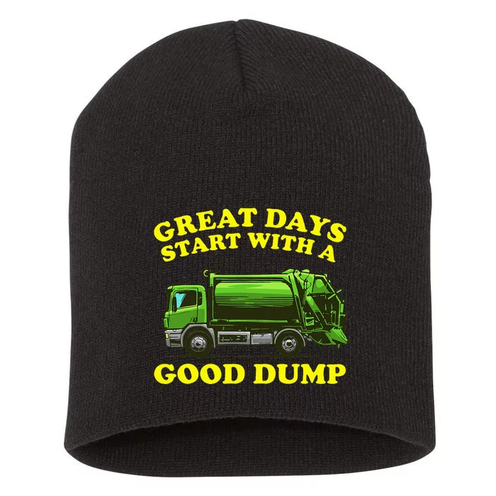 Funny Garbage Truck Design Kids Men Women Dump Trash Trucks Short Acrylic Beanie