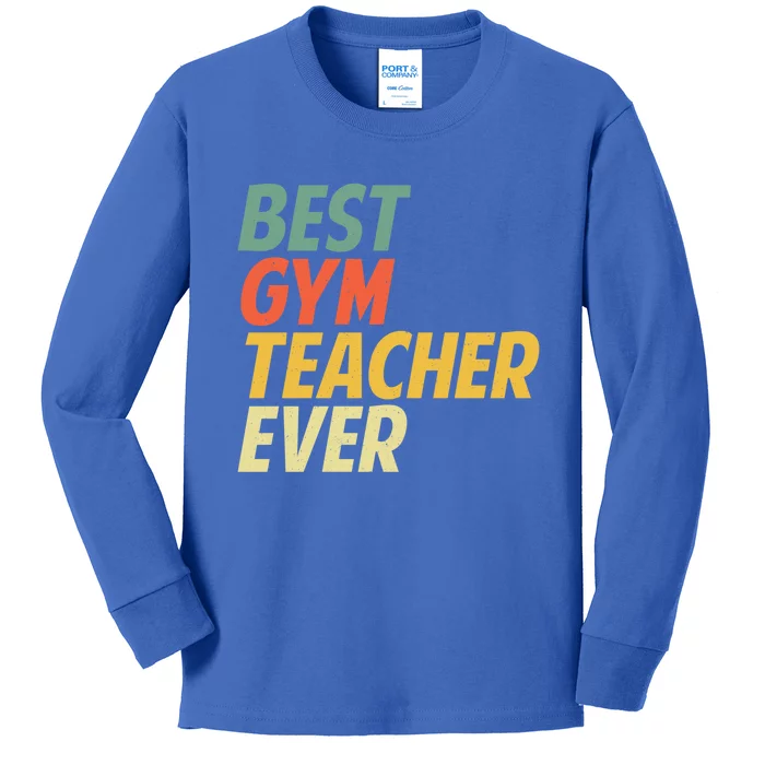 Funny Gym Teacher Art Pe Teacher Appreciation Gift Kids Long Sleeve Shirt