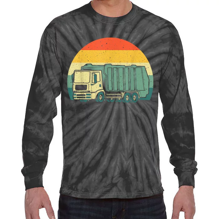 Funny Garbage Truck Design For Kids Trash Truck Tie-Dye Long Sleeve Shirt