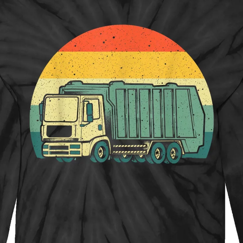 Funny Garbage Truck Design For Kids Trash Truck Tie-Dye Long Sleeve Shirt