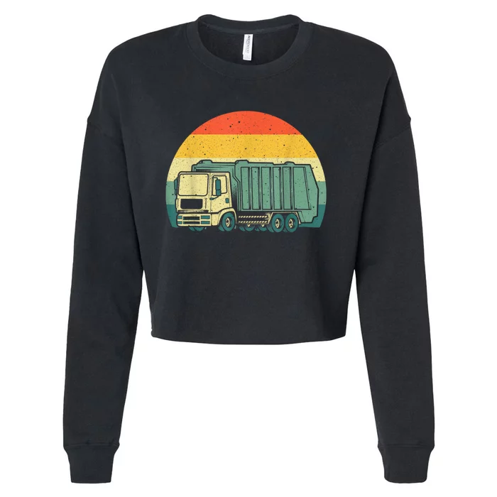 Funny Garbage Truck Design For Kids Trash Truck Cropped Pullover Crew