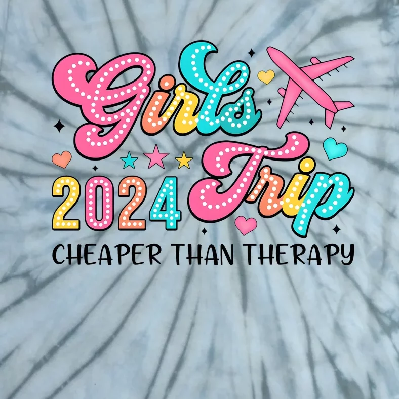 Funny Girl Trip 2024 Cheaper Thsn Therapy Tie-Dye T-Shirt