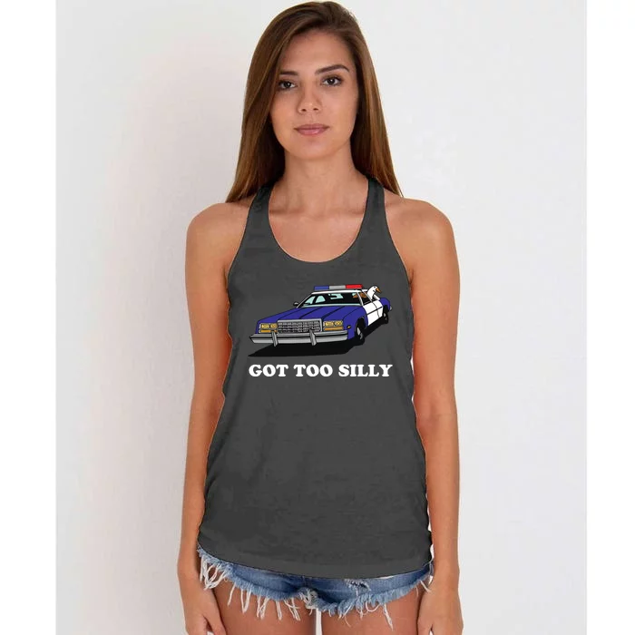 Funny Got Too Goose Silly Gift For Him Funny Goose Women's Knotted Racerback Tank