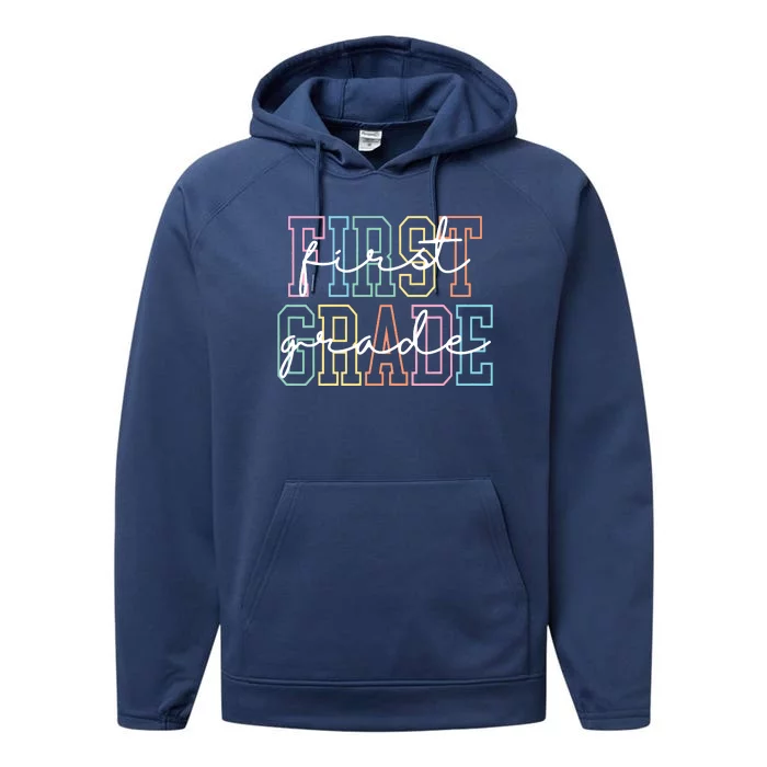 First Grade Teacher  1st Grade Teacher Performance Fleece Hoodie