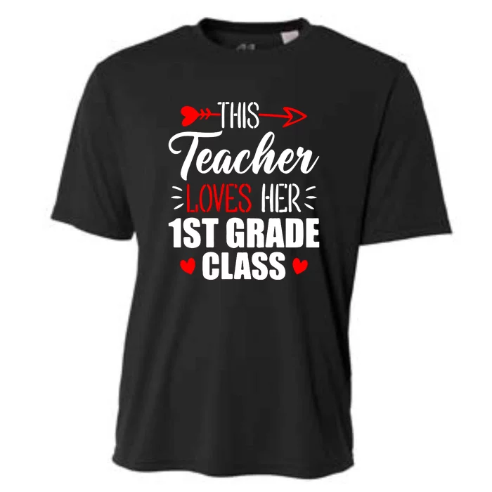 First Grade Teacher This Teacher Loves Her 1st Grade Class Gift Cooling Performance Crew T-Shirt