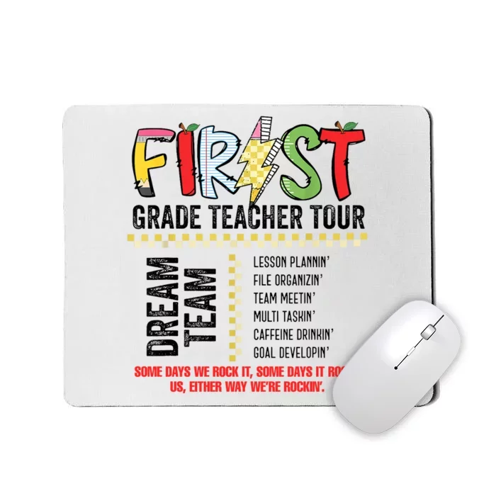 First Grade Teacher 1st Grade Teacher Life Back To School Mousepad