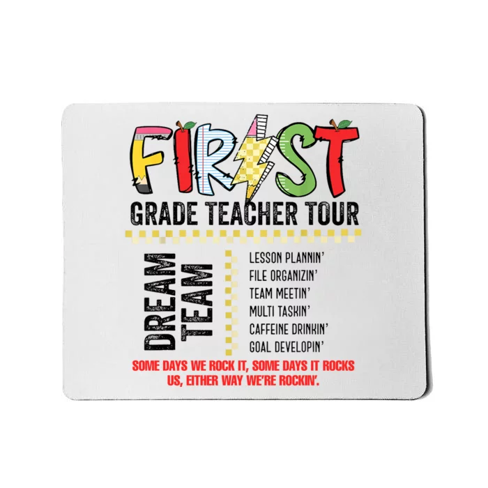 First Grade Teacher 1st Grade Teacher Life Back To School Mousepad