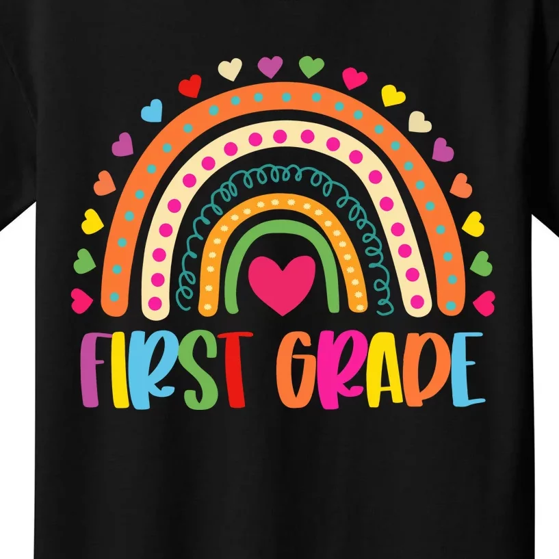 First Grade Teacher Back To School Teacher Life 1st Grade Rainbow Kids T-Shirt