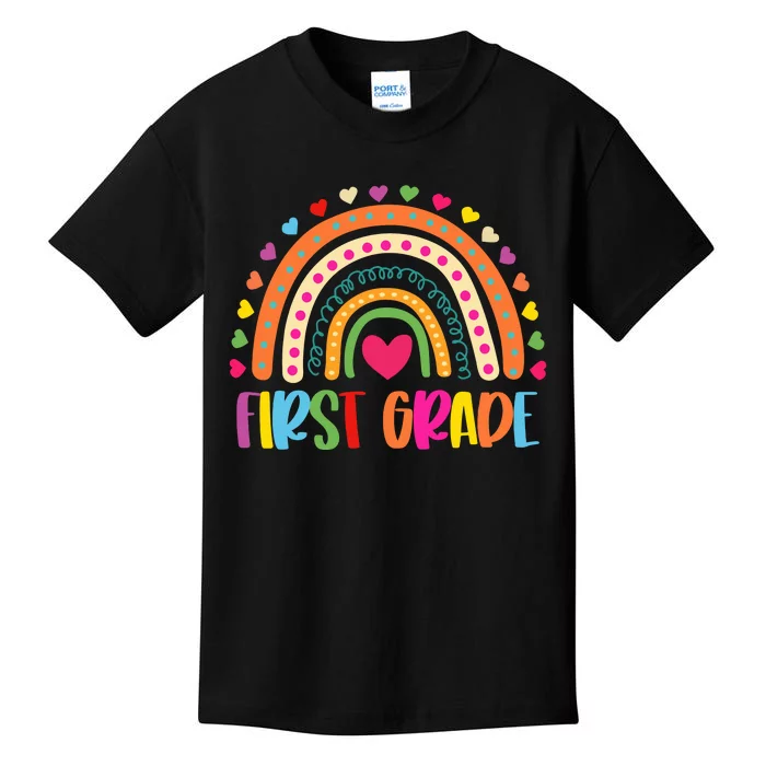 First Grade Teacher Back To School Teacher Life 1st Grade Rainbow Kids T-Shirt