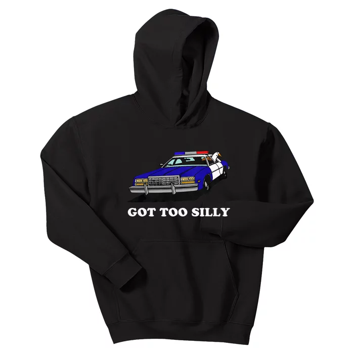 Funny Got Too Silly Goose Kids Hoodie