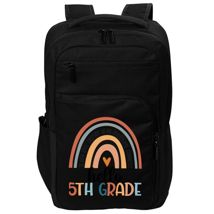 Fifth Grade Team Hello 5Th Grade Teacher Rainbow Cool Gift Impact Tech Backpack