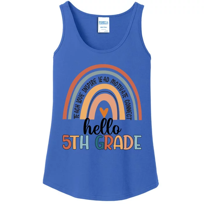 Fifth Grade Team Hello 5Th Grade Teacher Rainbow Cool Gift Ladies Essential Tank