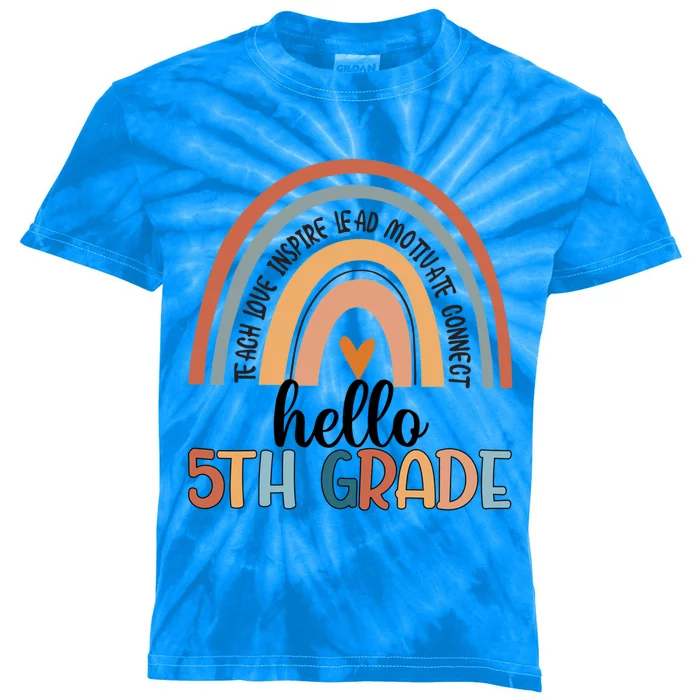 Fifth Grade Team Hello 5Th Grade Teacher Rainbow Cool Gift Kids Tie-Dye T-Shirt