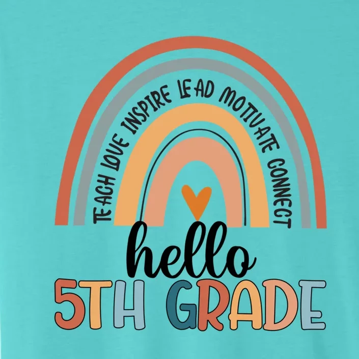 Fifth Grade Team Hello 5Th Grade Teacher Rainbow Cool Gift ChromaSoft Performance T-Shirt