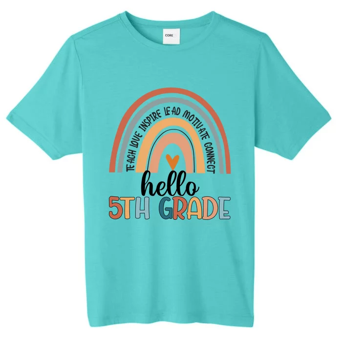 Fifth Grade Team Hello 5Th Grade Teacher Rainbow Cool Gift ChromaSoft Performance T-Shirt